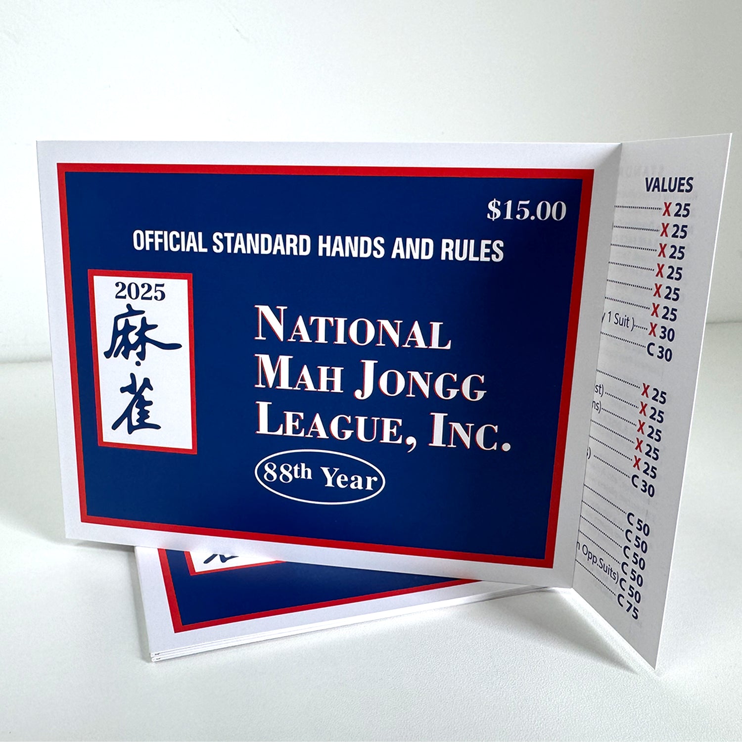 2025 National Mah Jongg League Playing Card -4PC