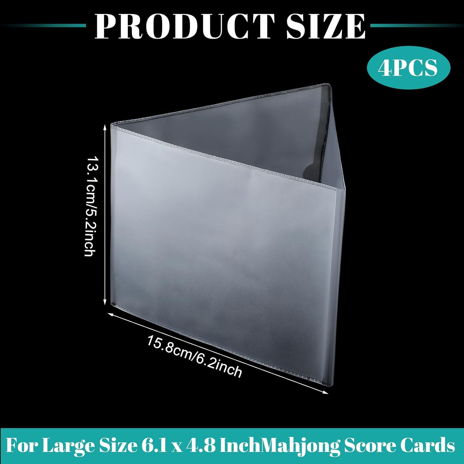 Mahjong Card Holder, Large Print, 4 Pcs, for Mahjong Cards 2025. PVC Plastic, Soft, Durable.