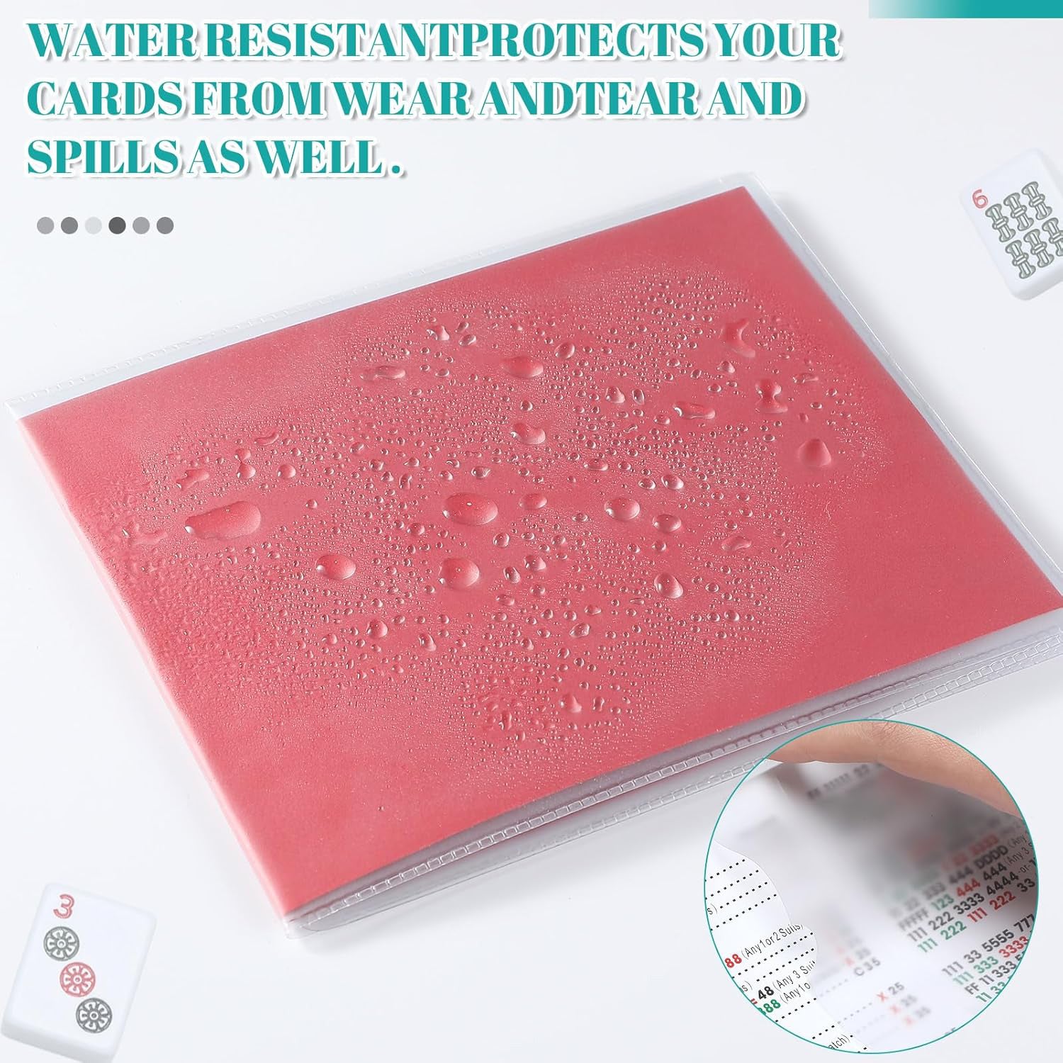 Mahjong Card Holder, Large Print, 4 Pcs, for Mahjong Cards 2025. PVC Plastic, Soft, Durable.